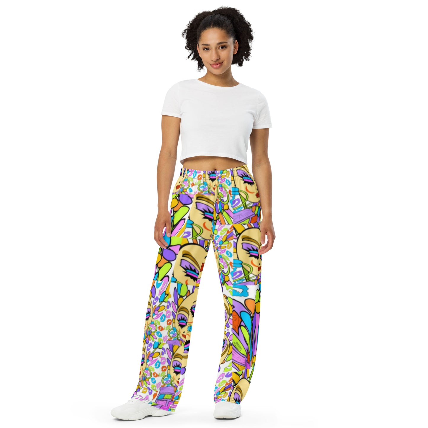 All-over print unisex wide-leg pants