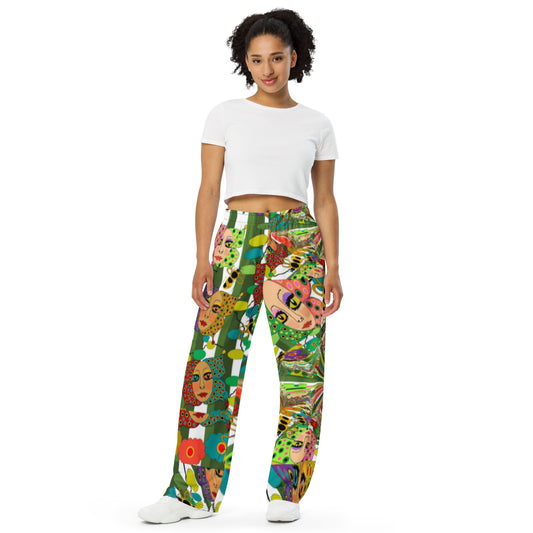 All-over print unisex wide-leg pants