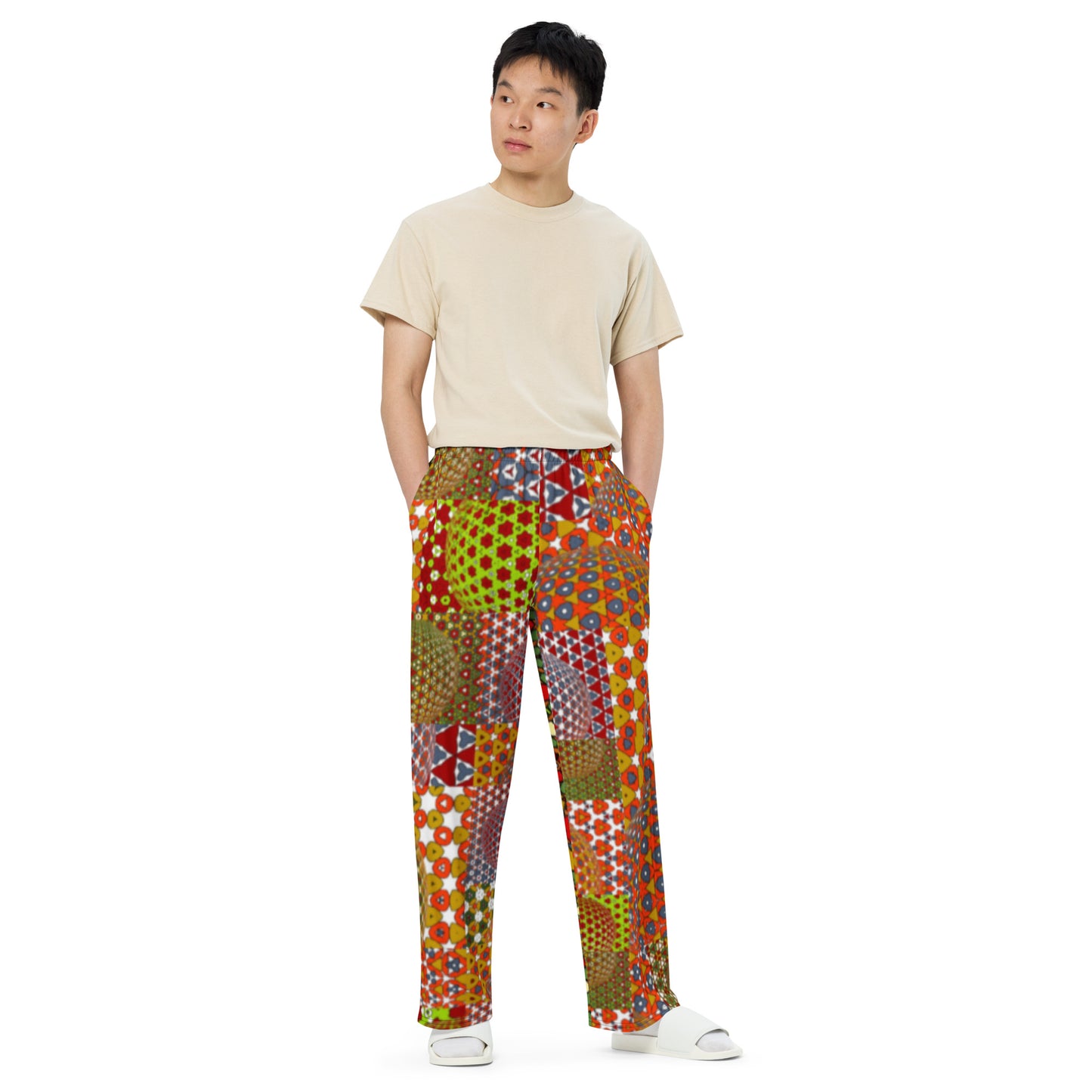 All-over print unisex wide-leg pants