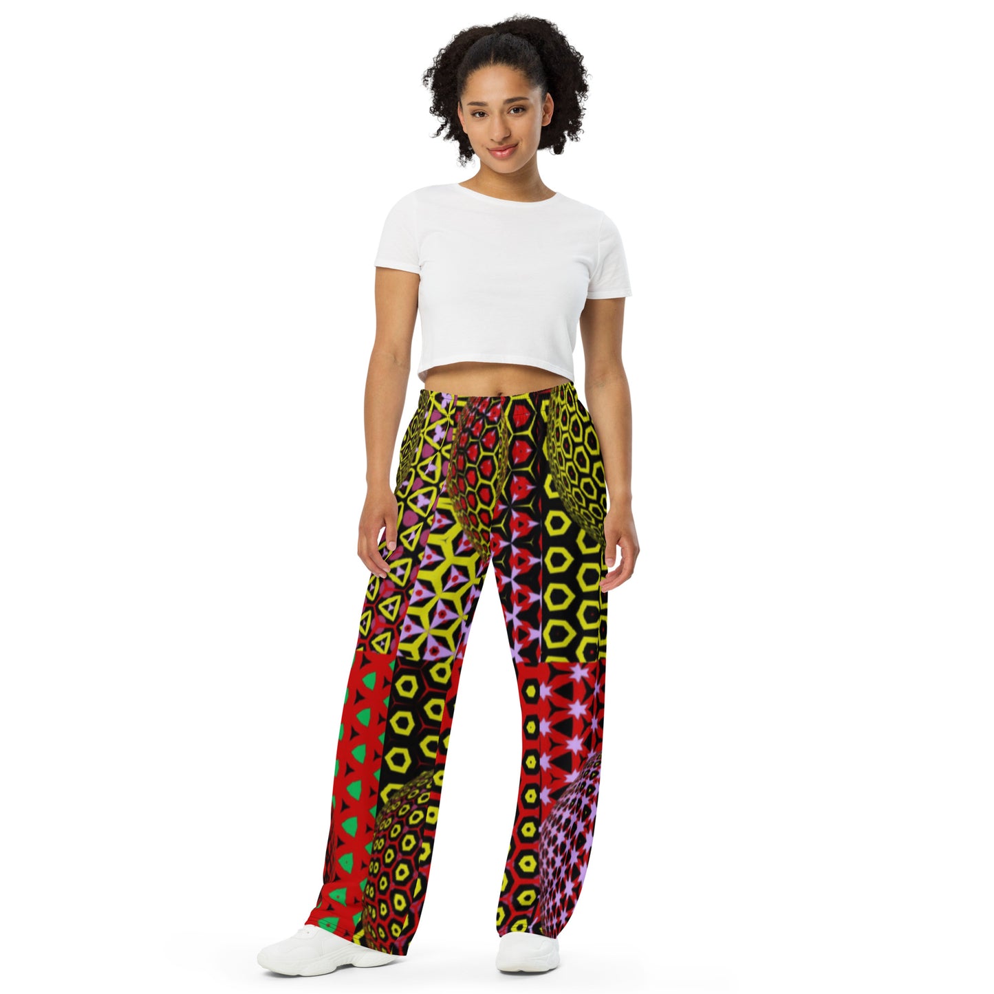 All-over print unisex wide-leg pants