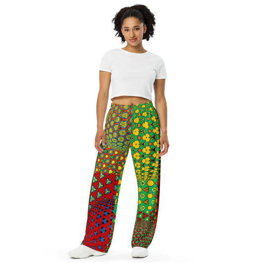 All-over print unisex wide-leg pants