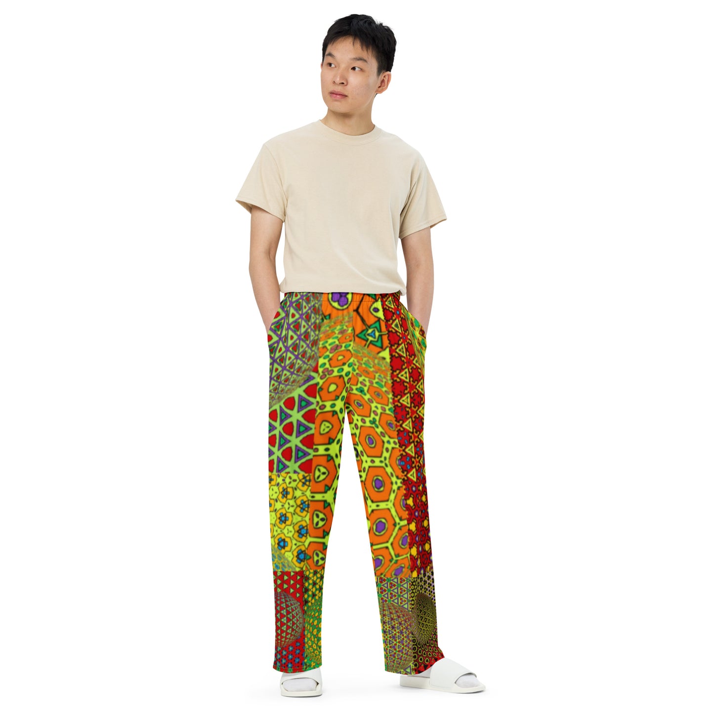 All-over print unisex wide-leg pants