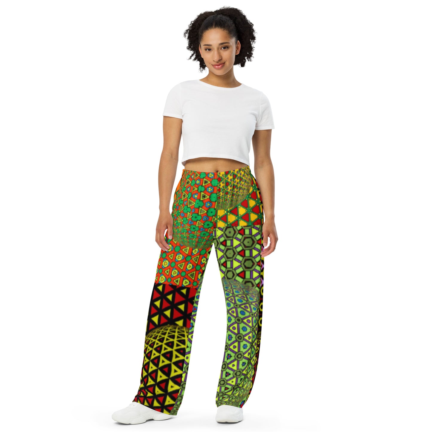 All-over print unisex wide-leg pants