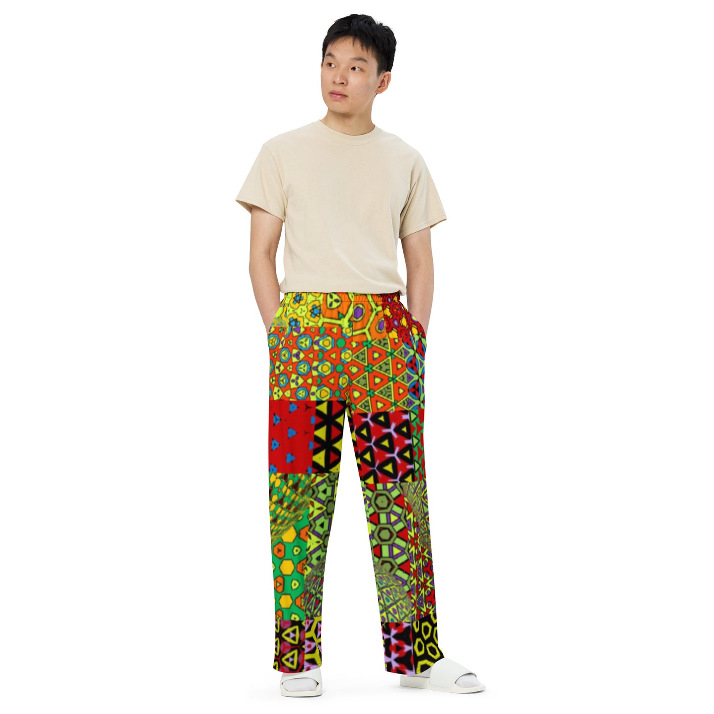 All-over print unisex wide-leg pants