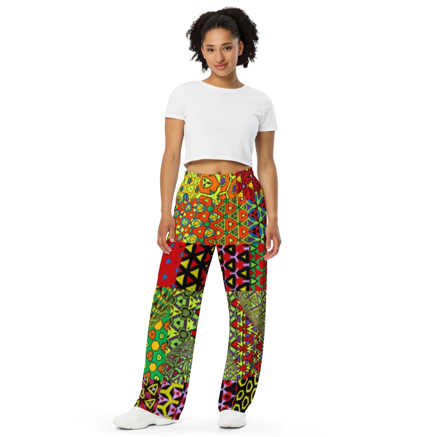 All-over print unisex wide-leg pants