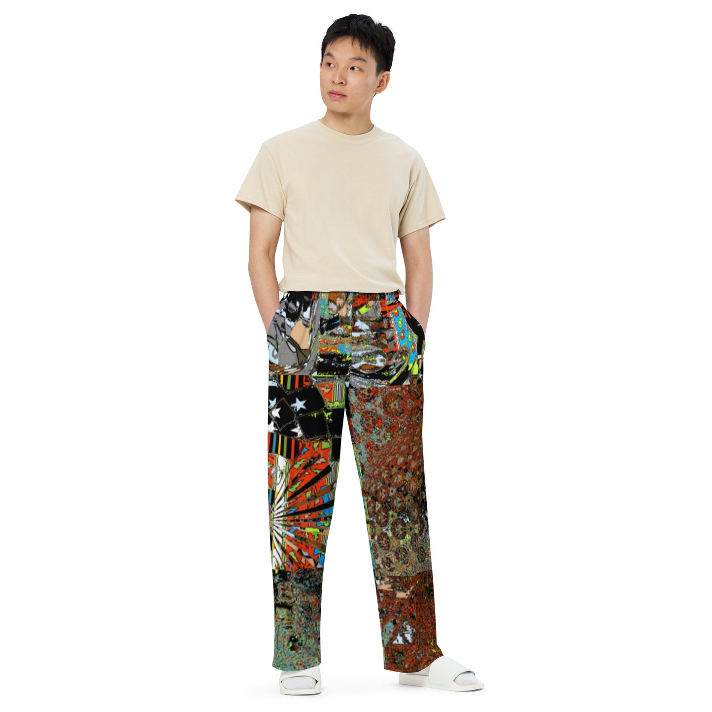 All-over print unisex wide-leg pants