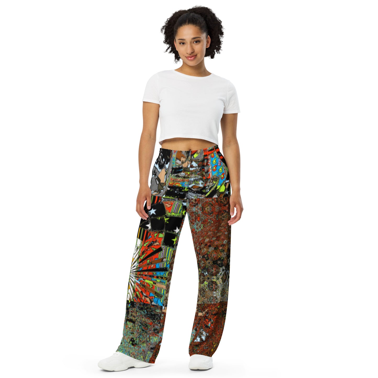 All-over print unisex wide-leg pants