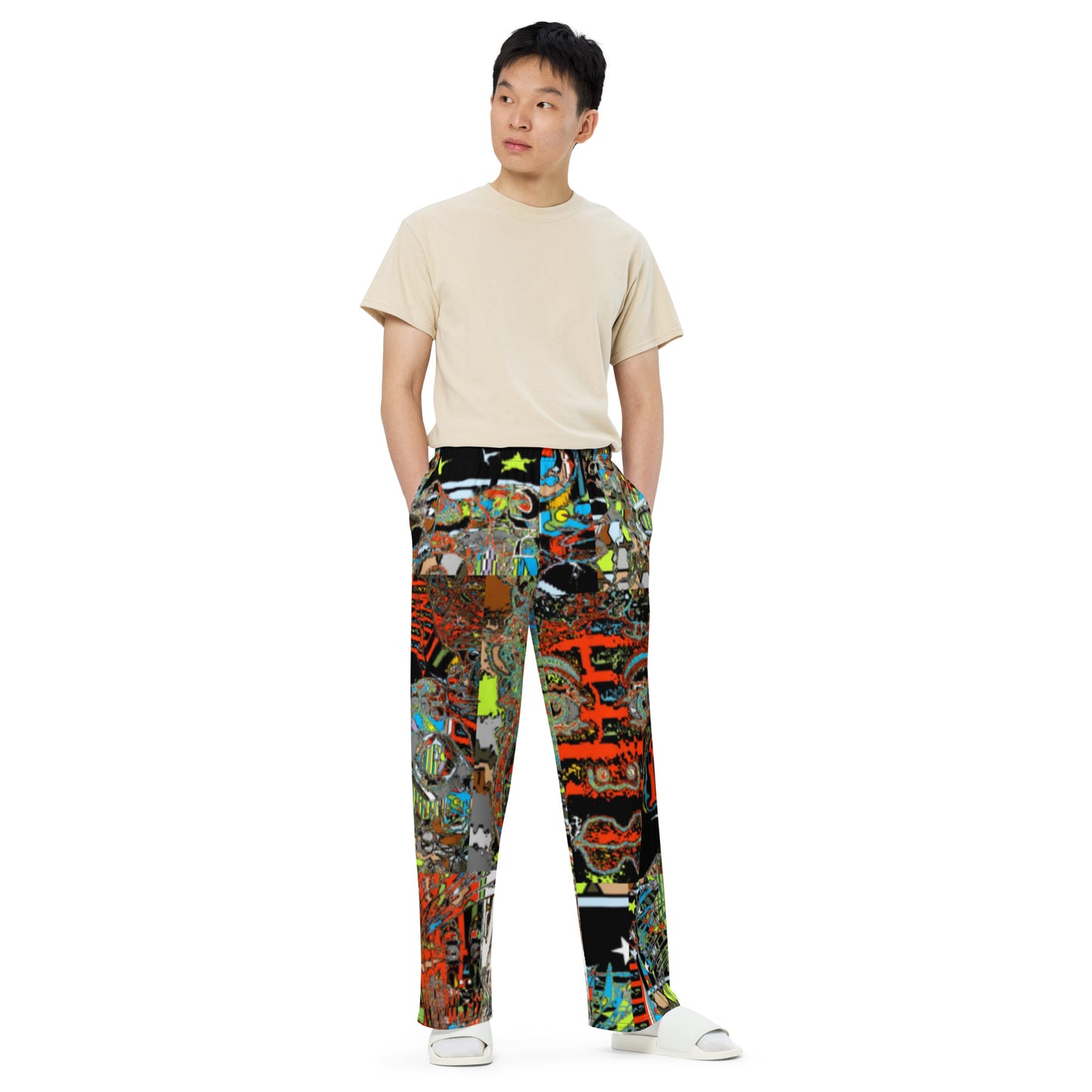 All-over print unisex wide-leg pants