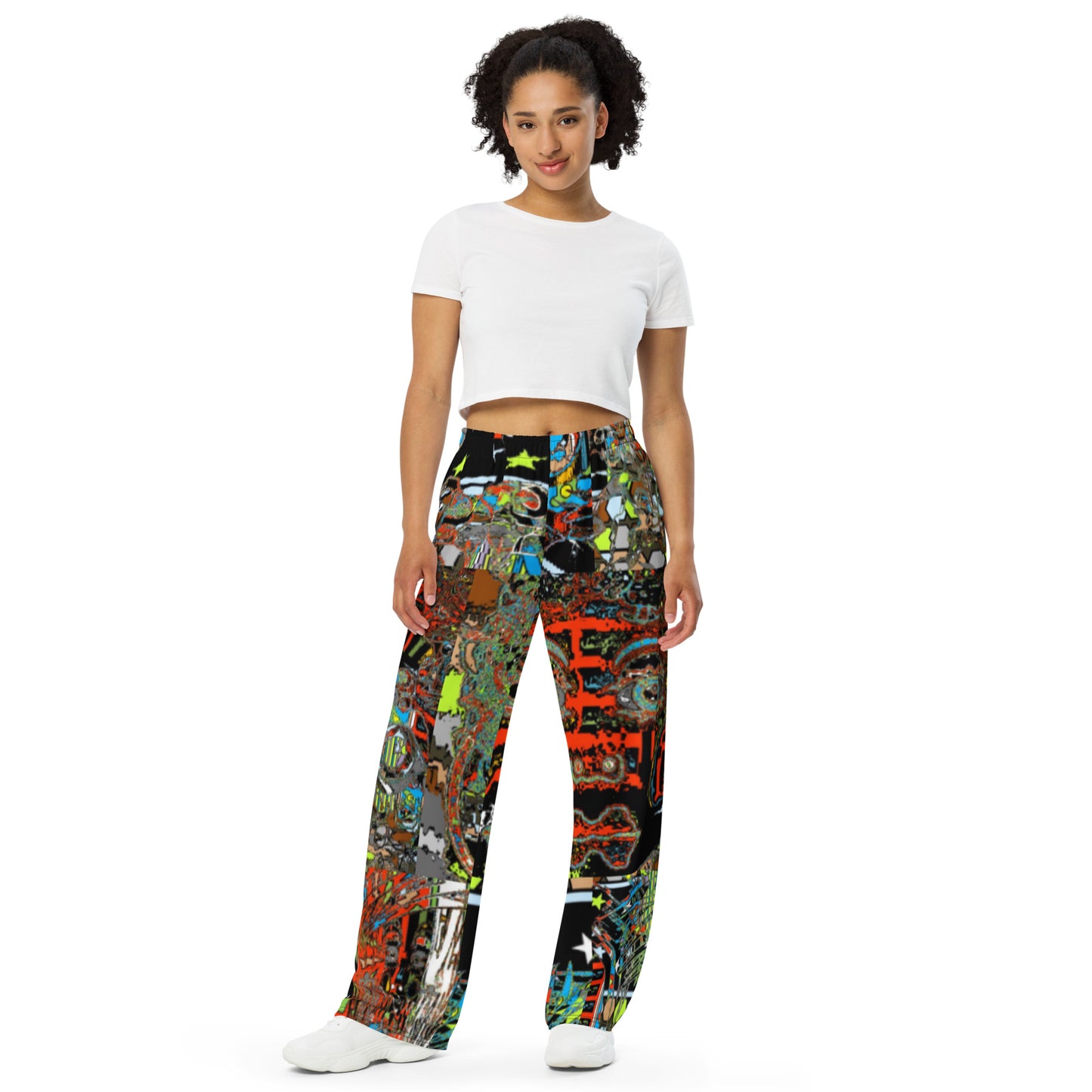 All-over print unisex wide-leg pants