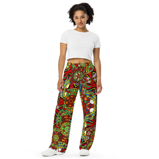 All-over print unisex wide-leg pants