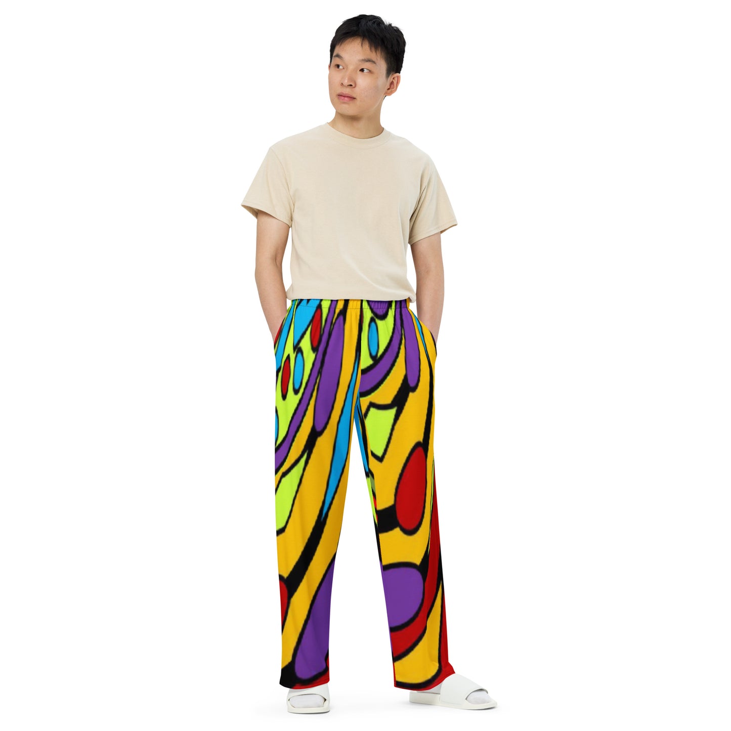 All-over print unisex wide-leg pants