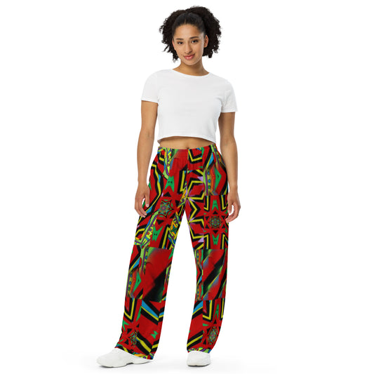 All-over print unisex wide-leg pants