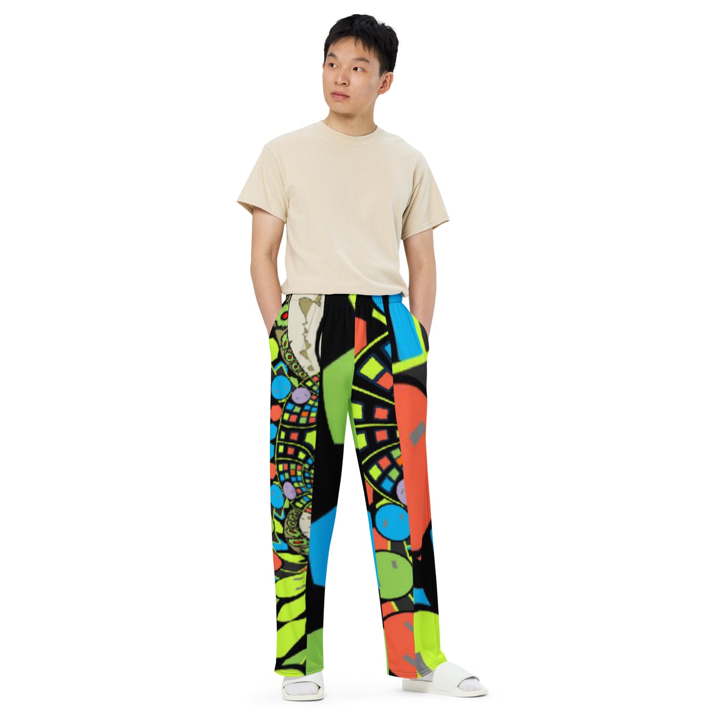 All-over print unisex wide-leg pants