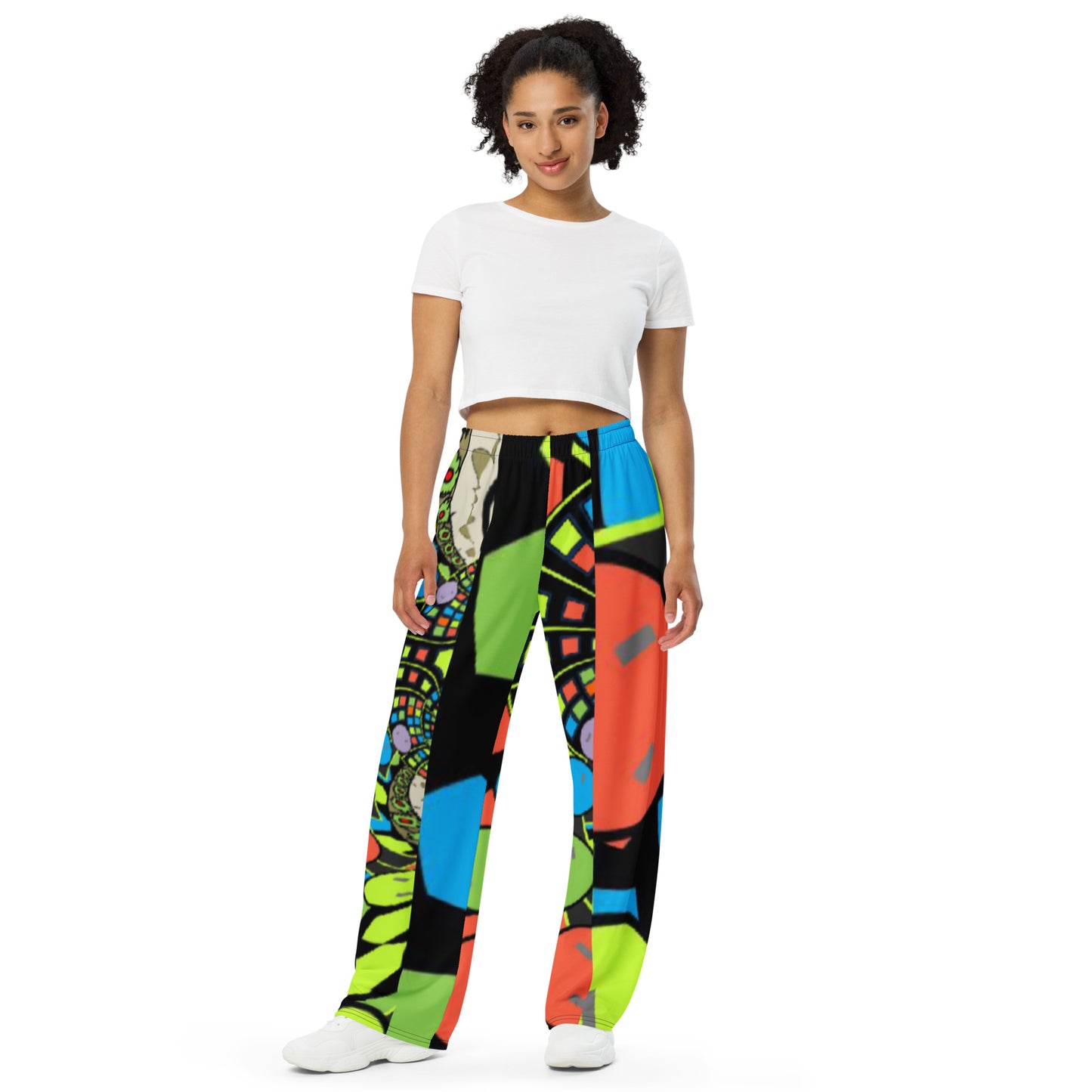 All-over print unisex wide-leg pants