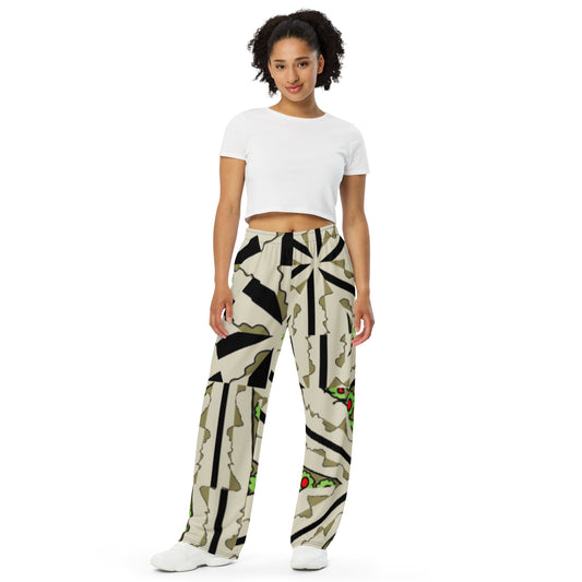 All-over print unisex wide-leg pants