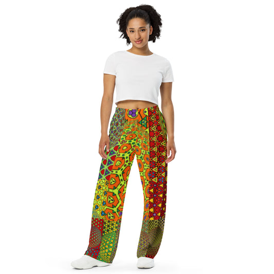 All-over print unisex wide-leg pants