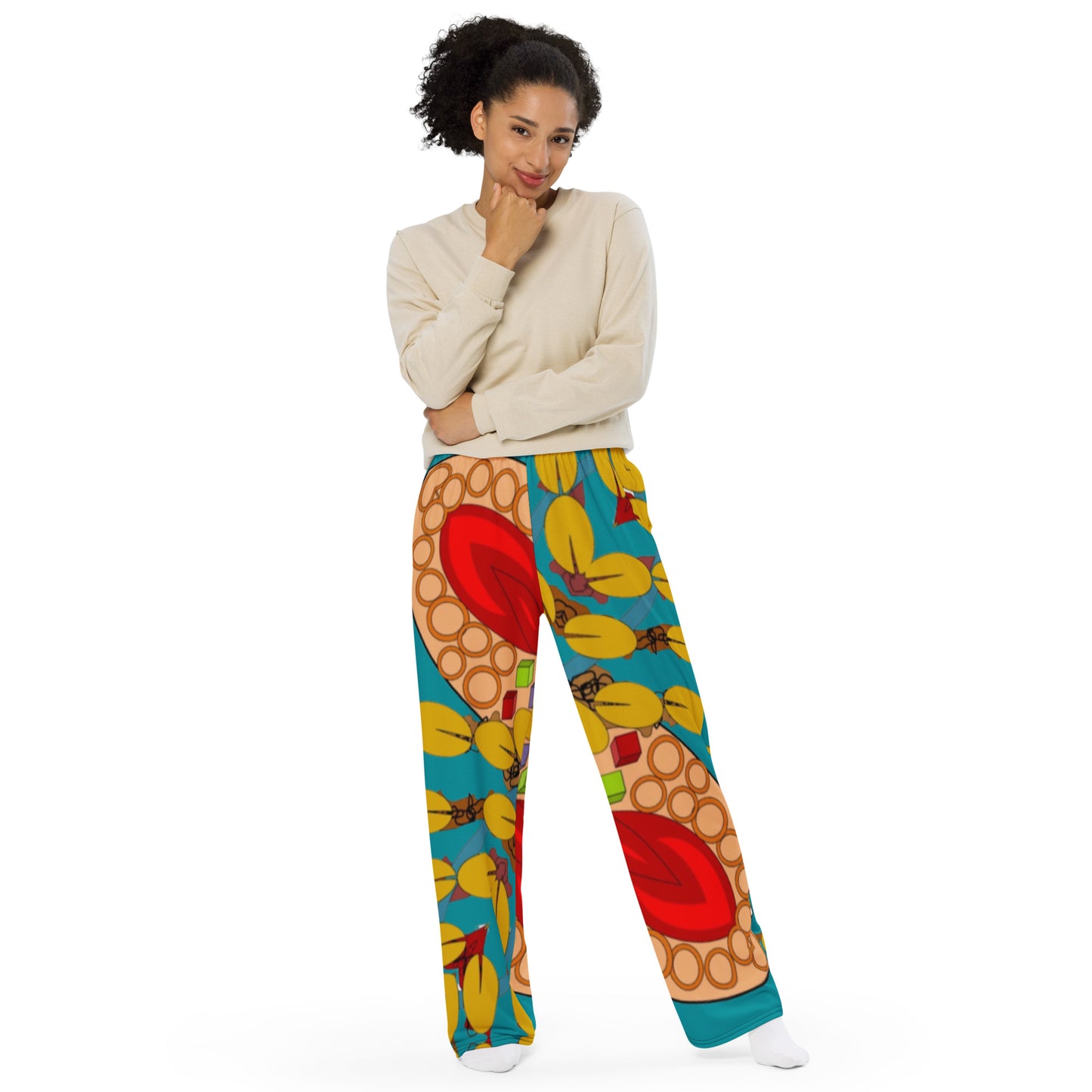 All-over print unisex wide-leg pants