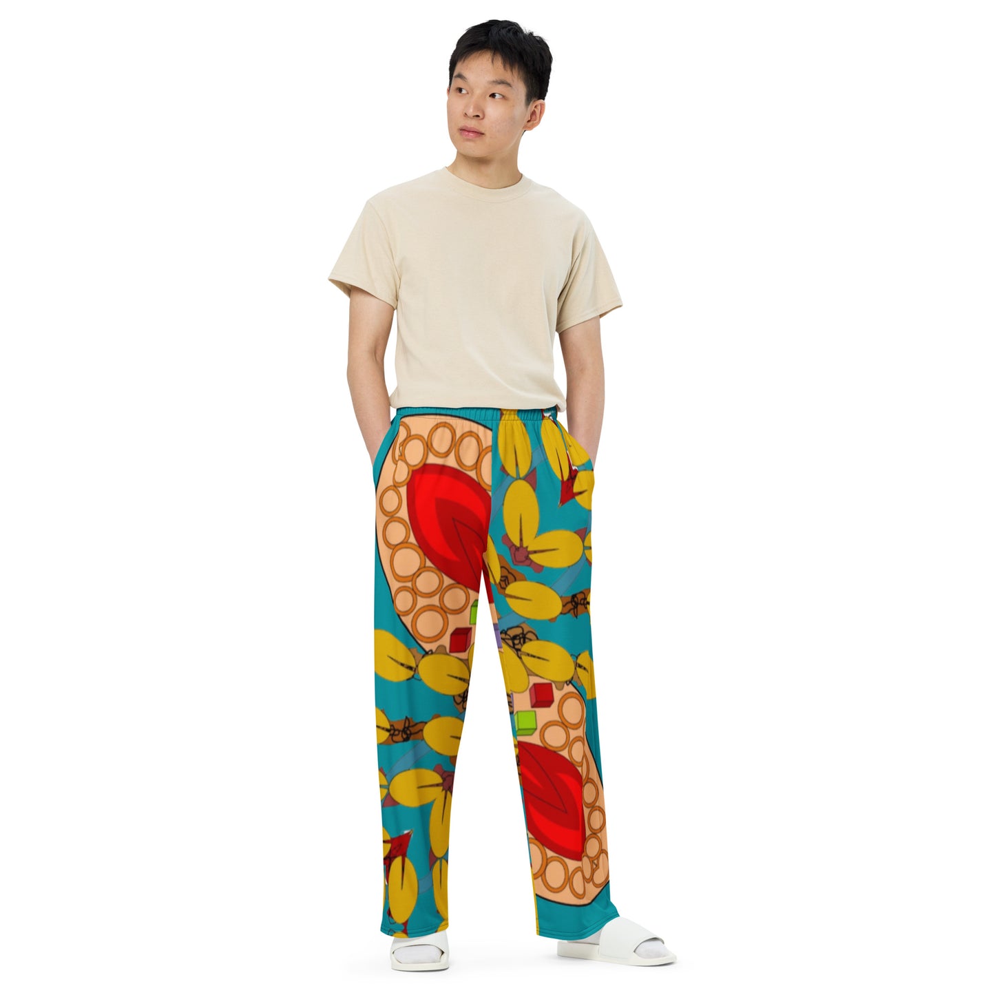 All-over print unisex wide-leg pants