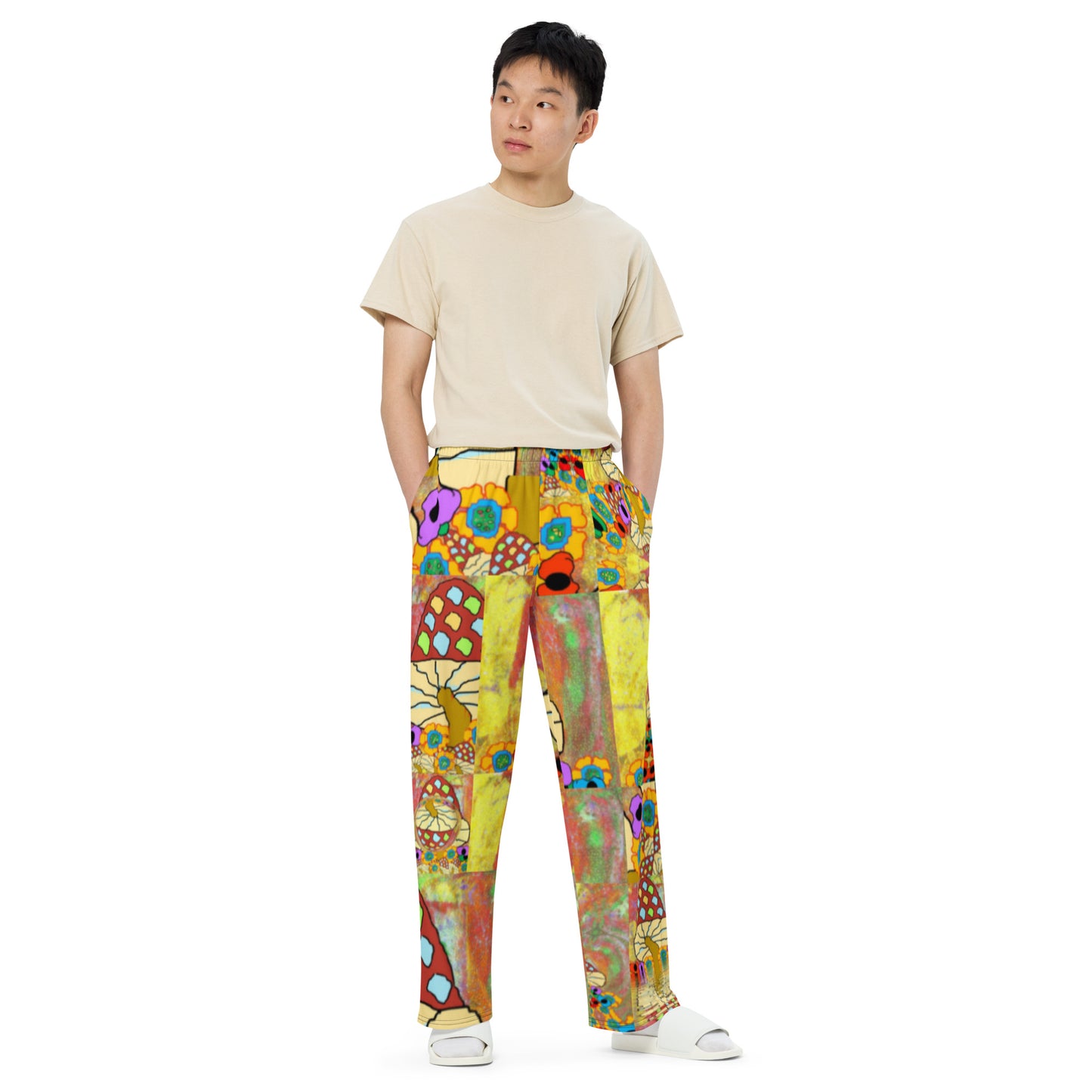 All-over print unisex wide-leg pants