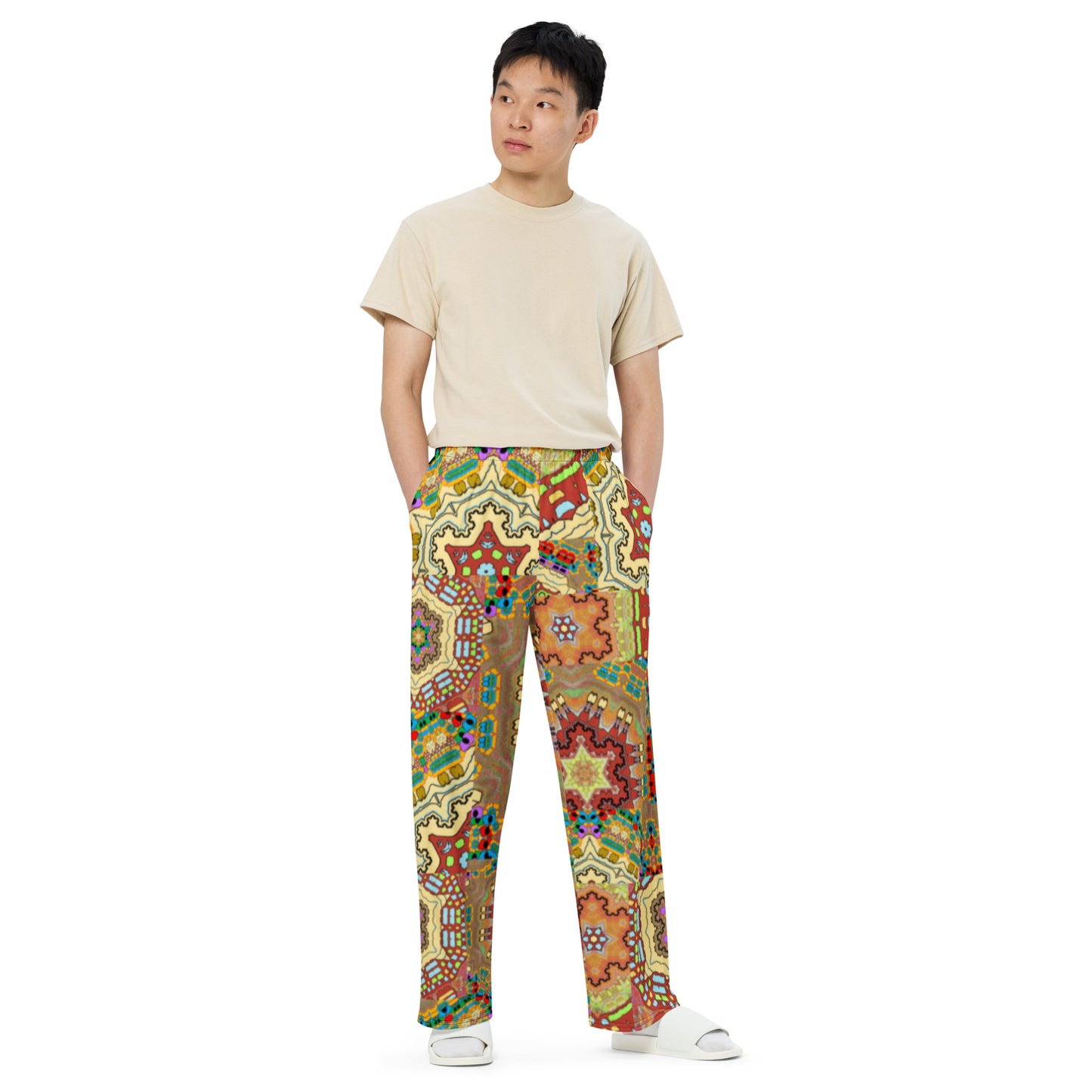 All-over print unisex wide-leg pants