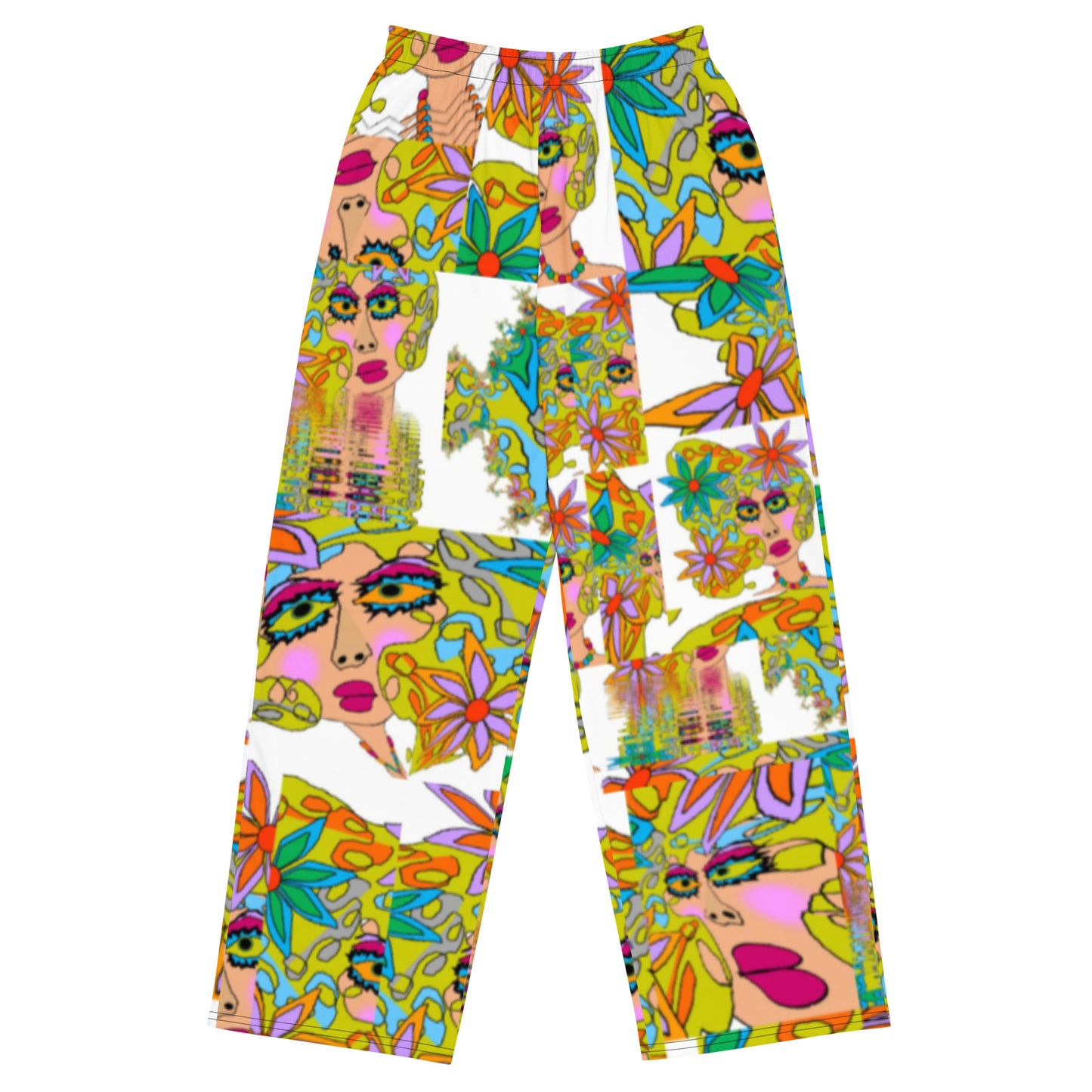 All-over print unisex wide-leg pants