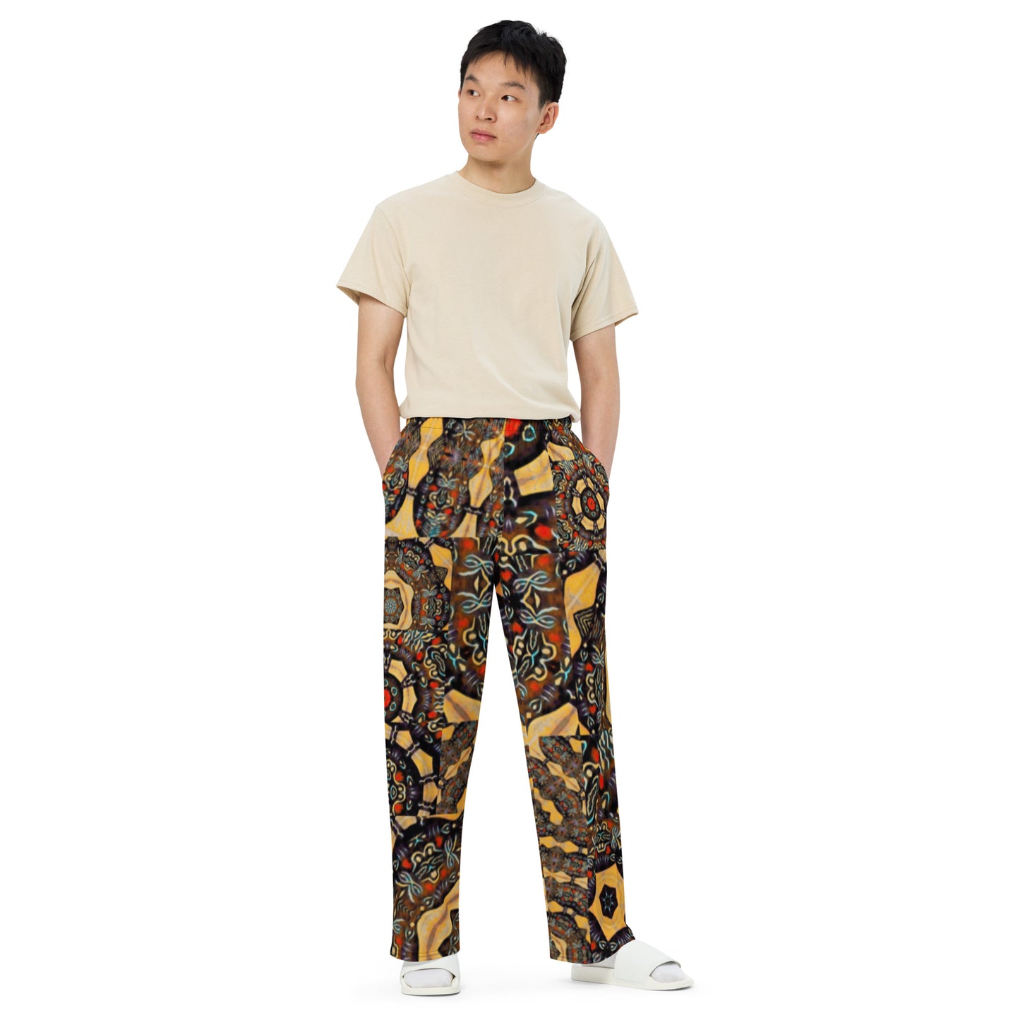 All-over print unisex wide-leg pants