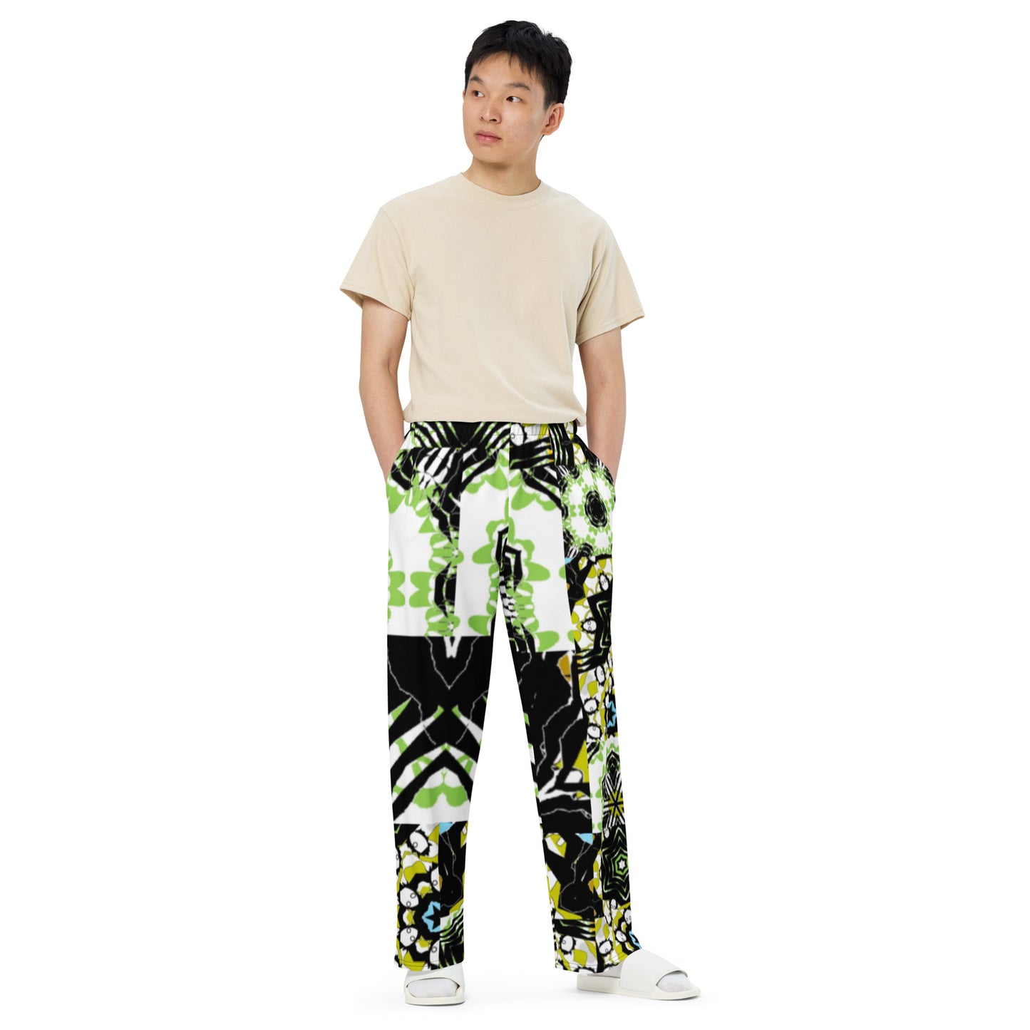 All-over print unisex wide-leg pants