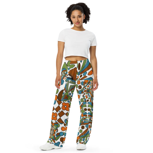 All-over print unisex wide-leg pants