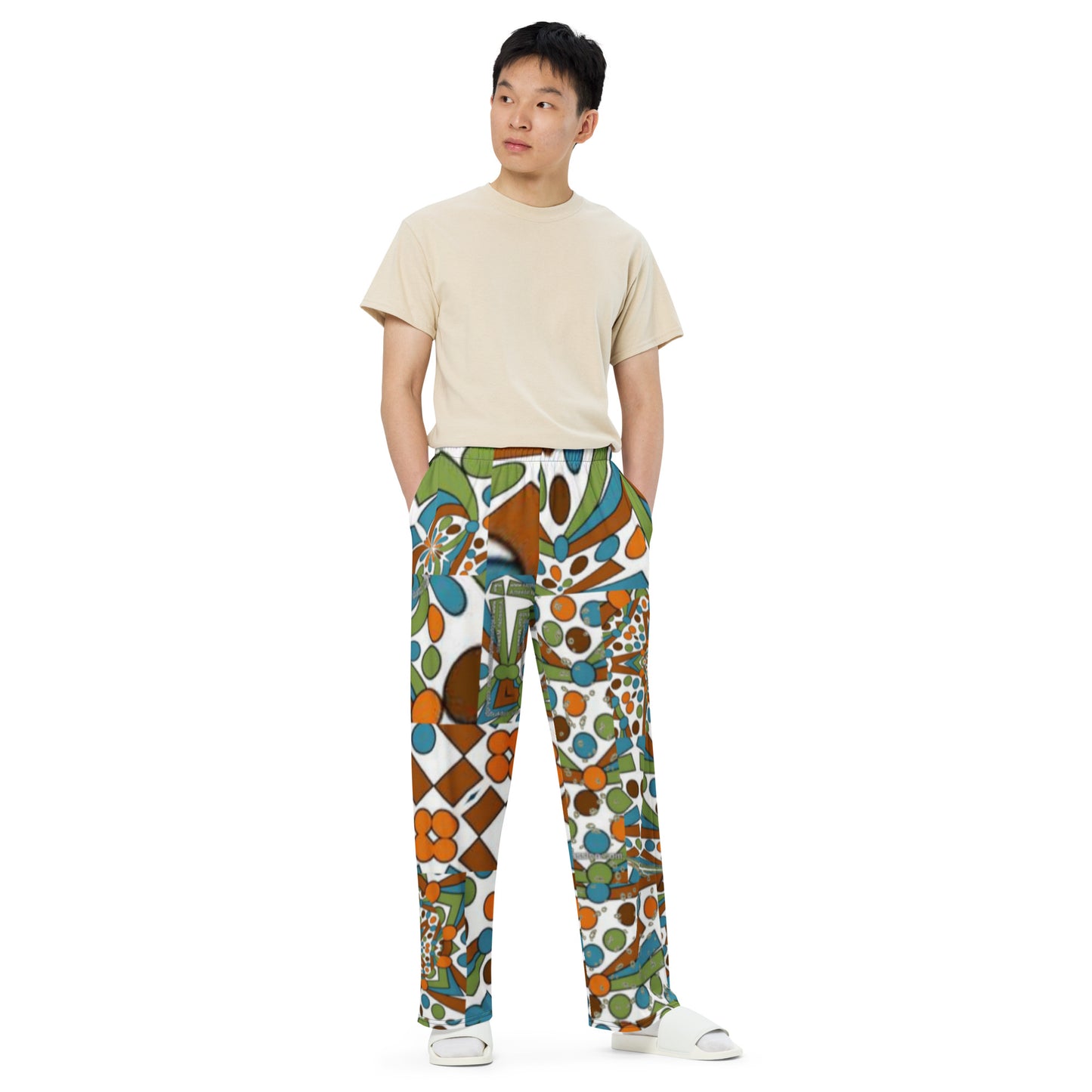 All-over print unisex wide-leg pants