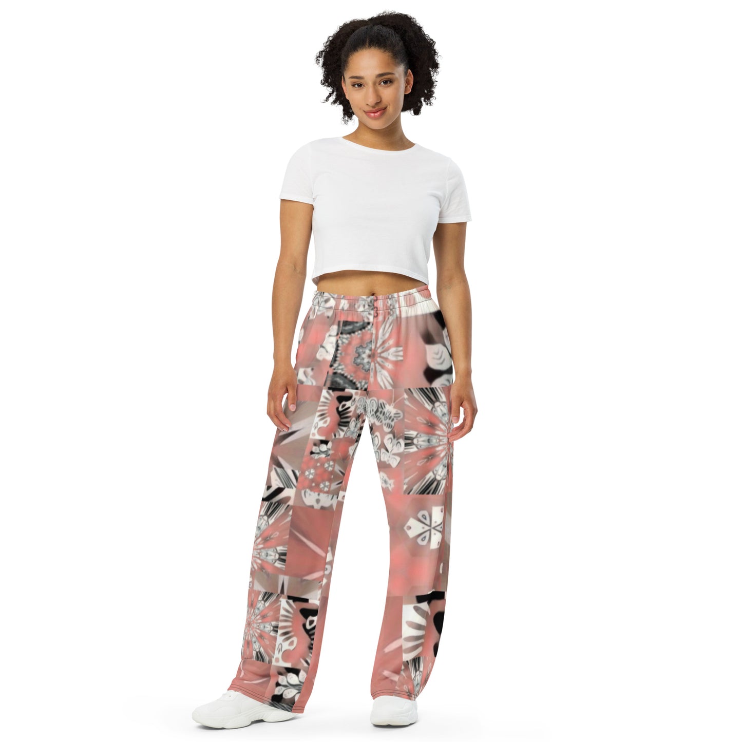 All-over print unisex wide-leg pants