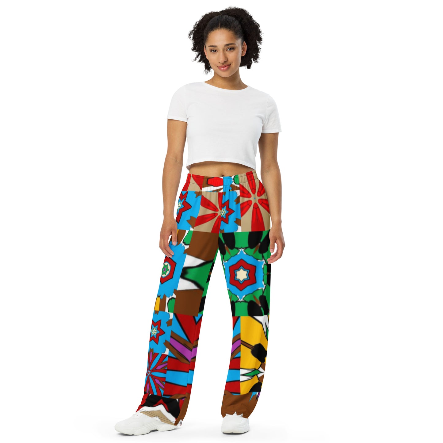 All-over print unisex wide-leg pants