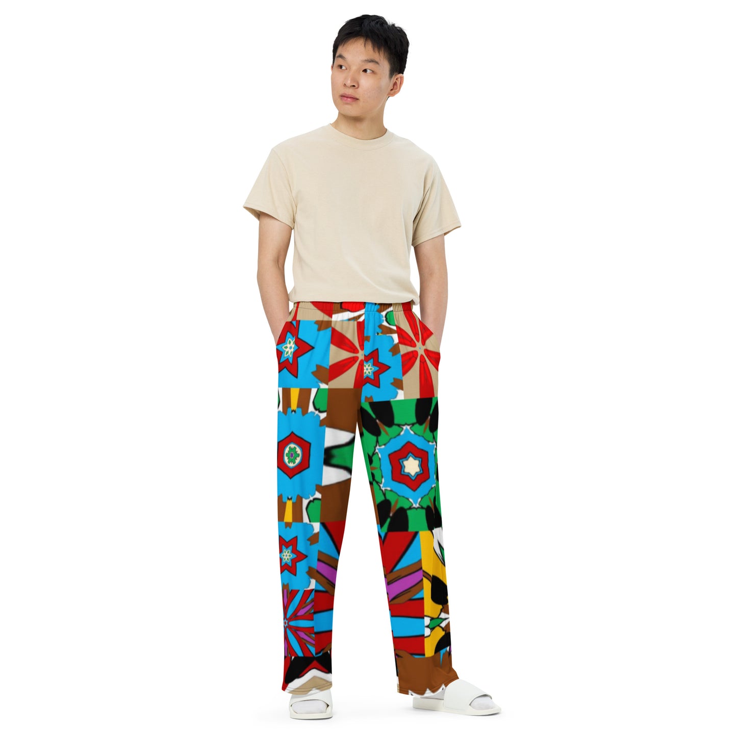 All-over print unisex wide-leg pants