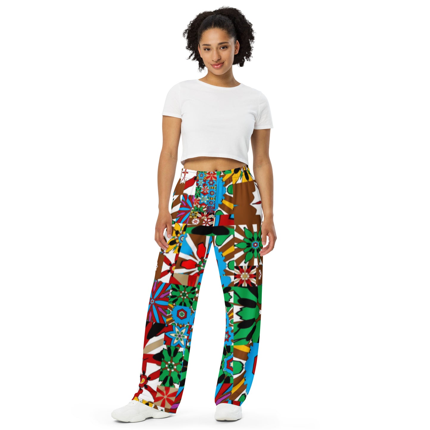 All-over print unisex wide-leg pants