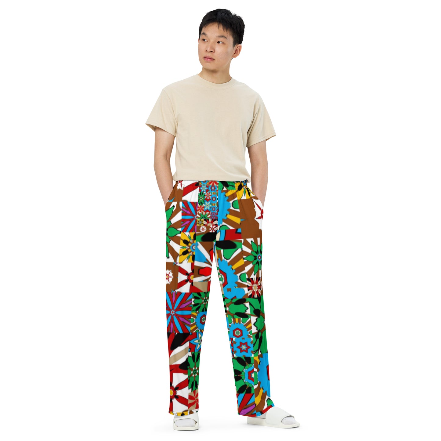 All-over print unisex wide-leg pants