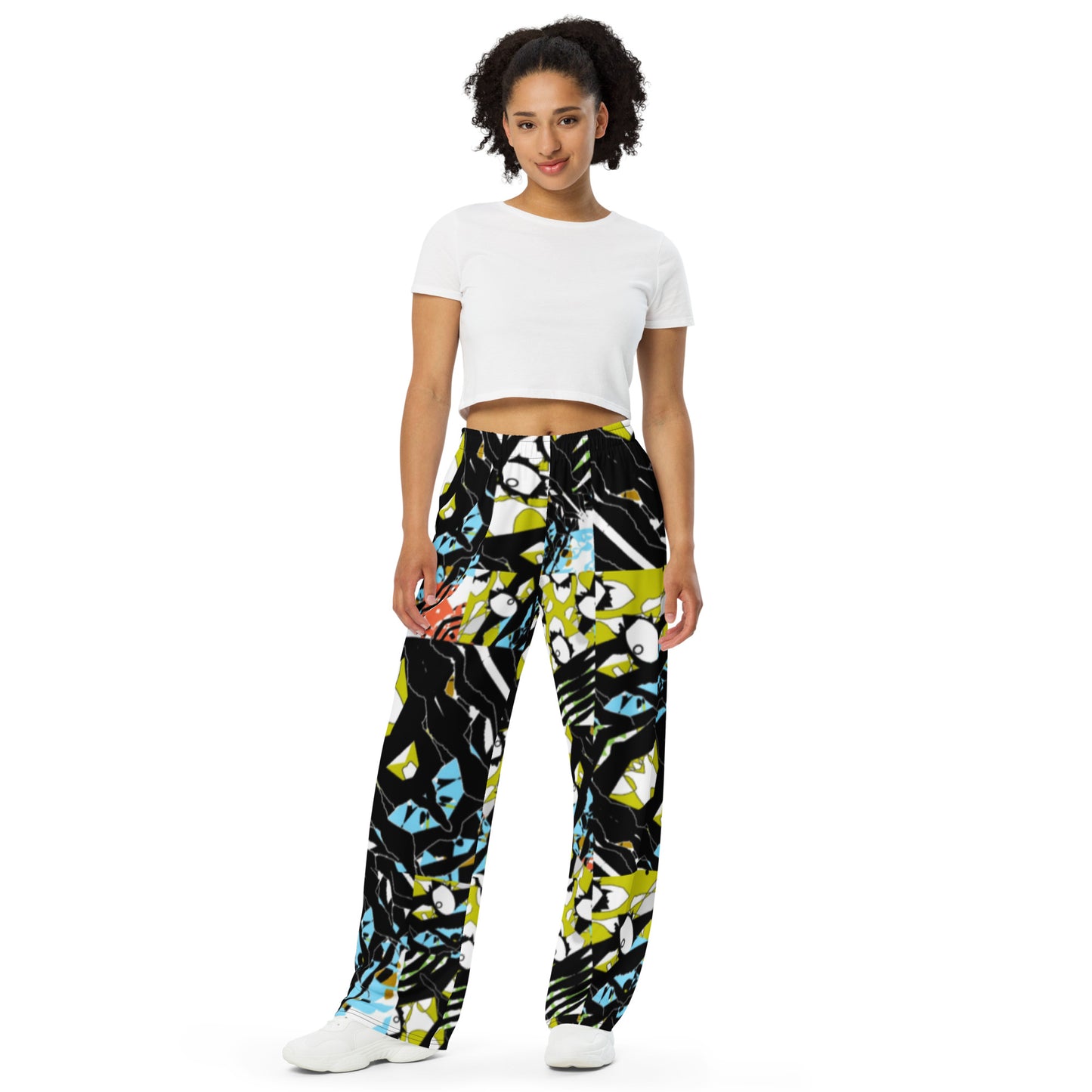 All-over print unisex wide-leg pants