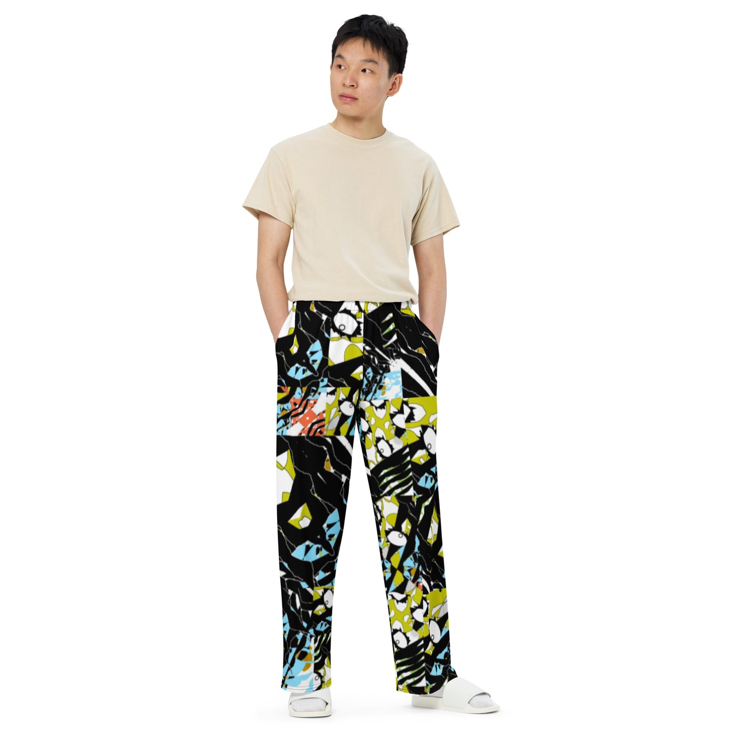 All-over print unisex wide-leg pants