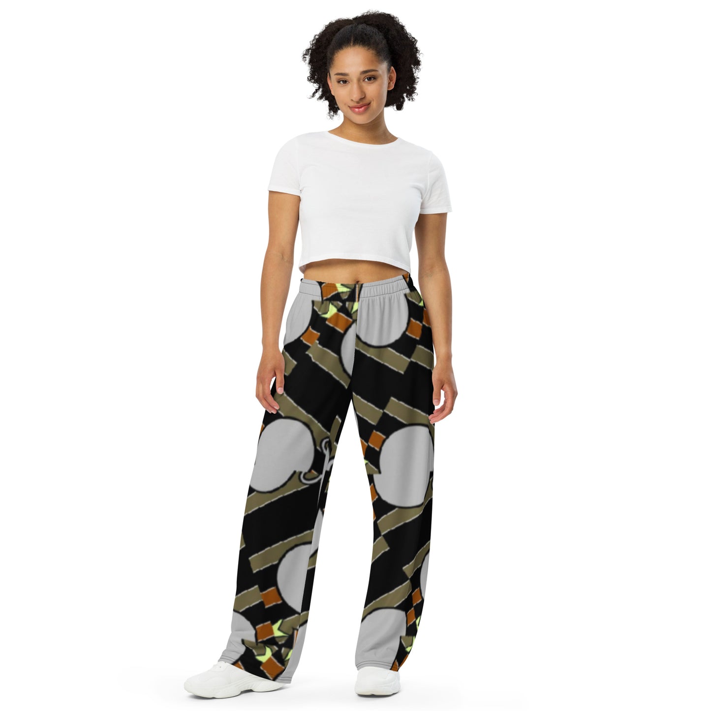 All-over print unisex wide-leg pants