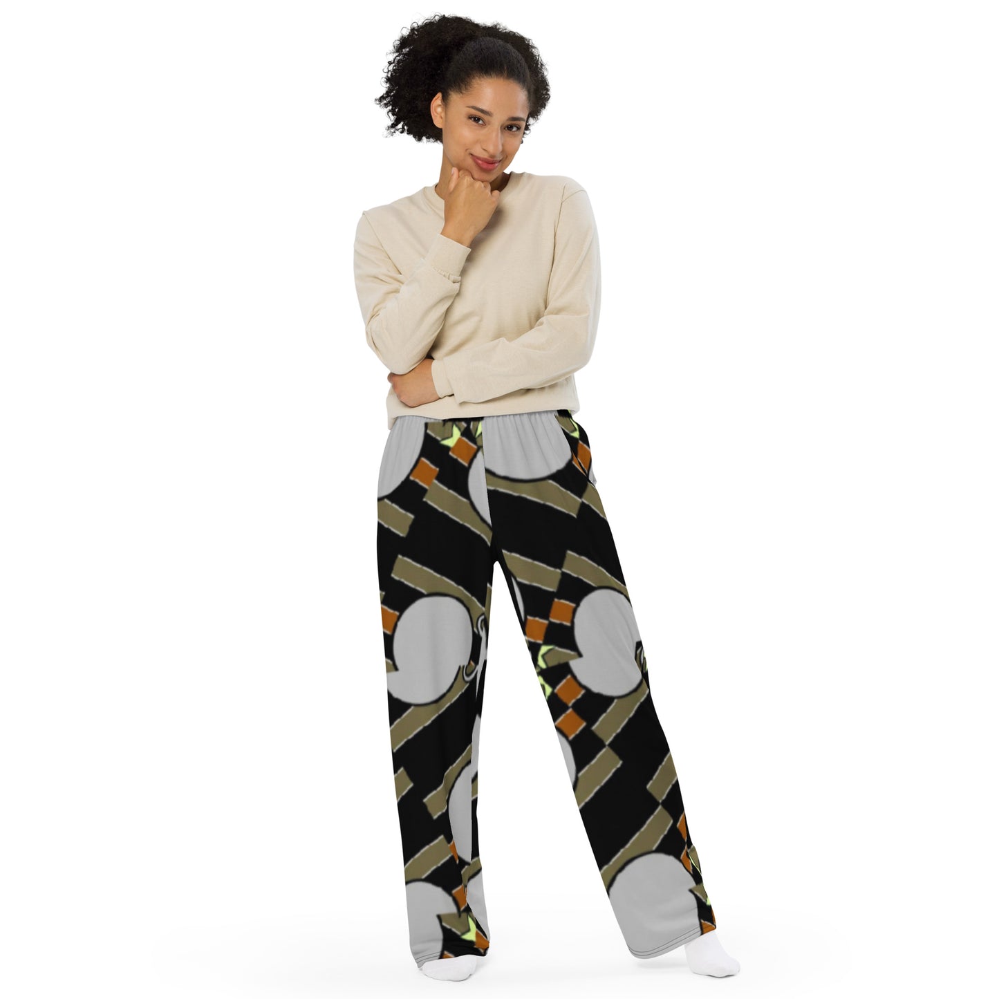 All-over print unisex wide-leg pants