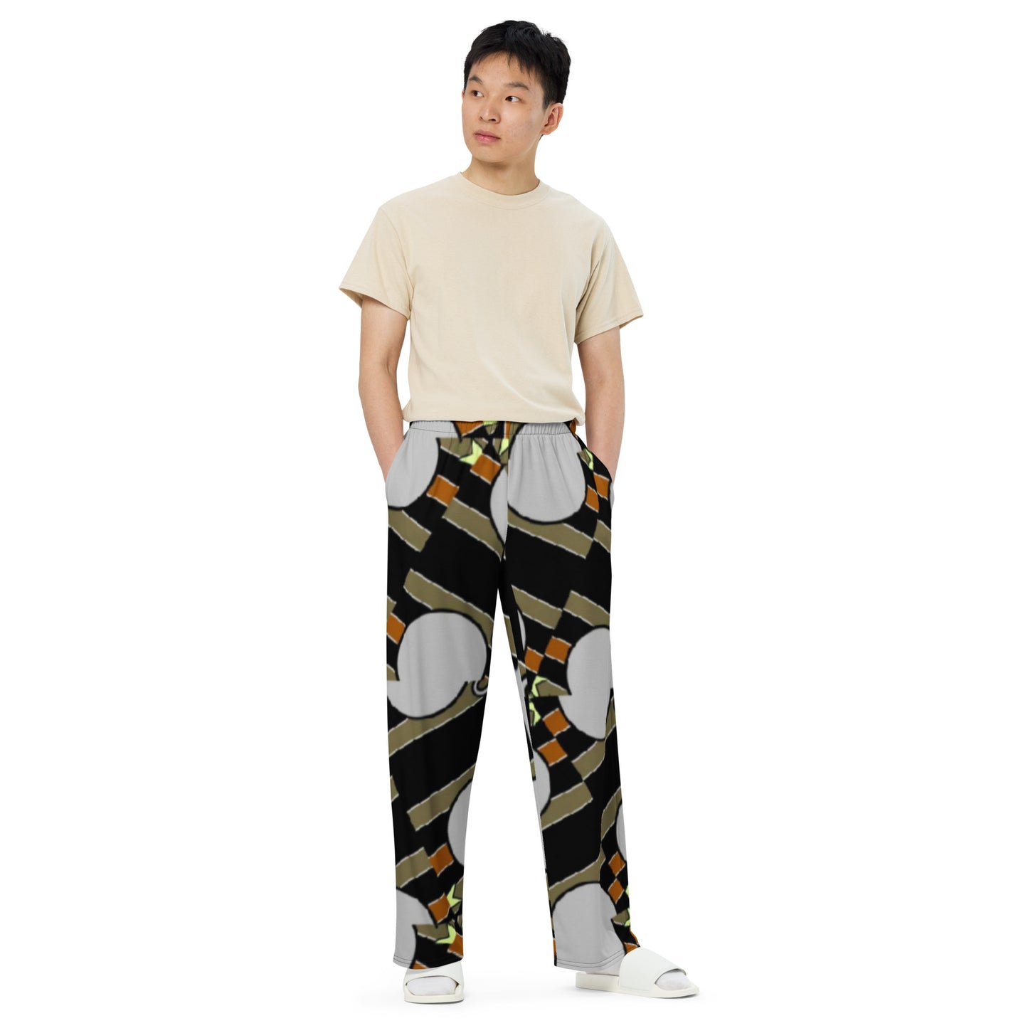 All-over print unisex wide-leg pants