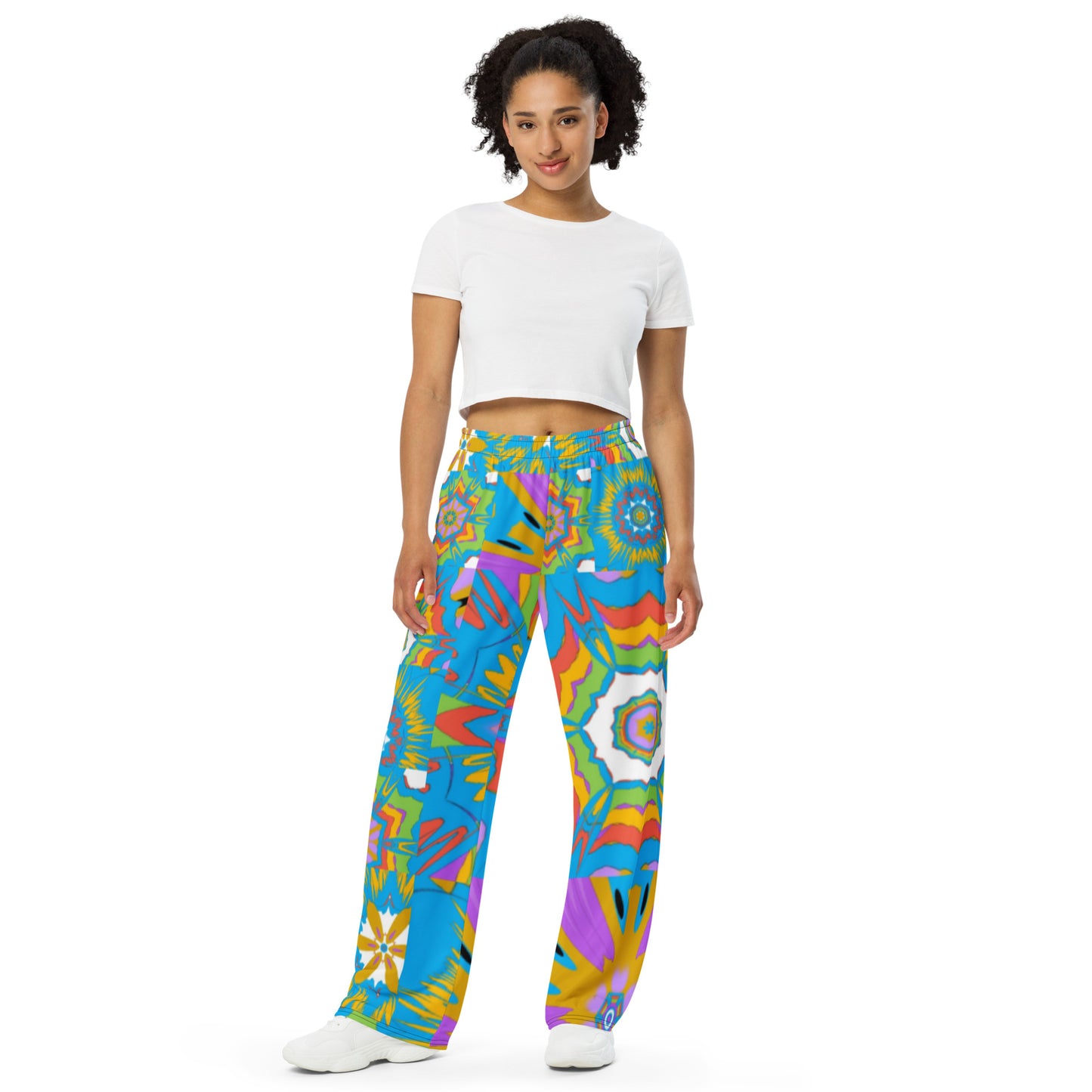 All-over print unisex wide-leg pants