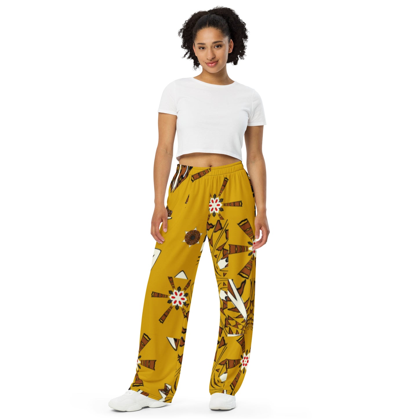 All-over print unisex wide-leg pants