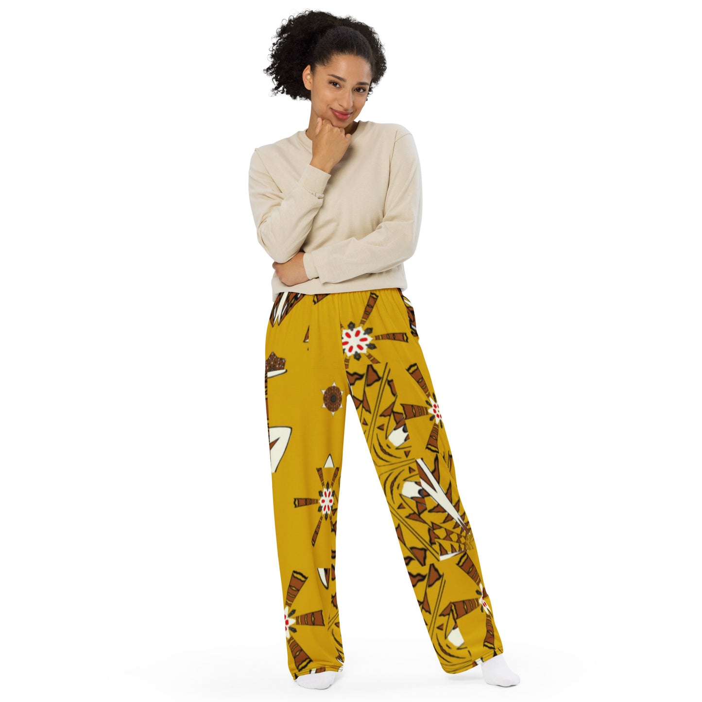 All-over print unisex wide-leg pants