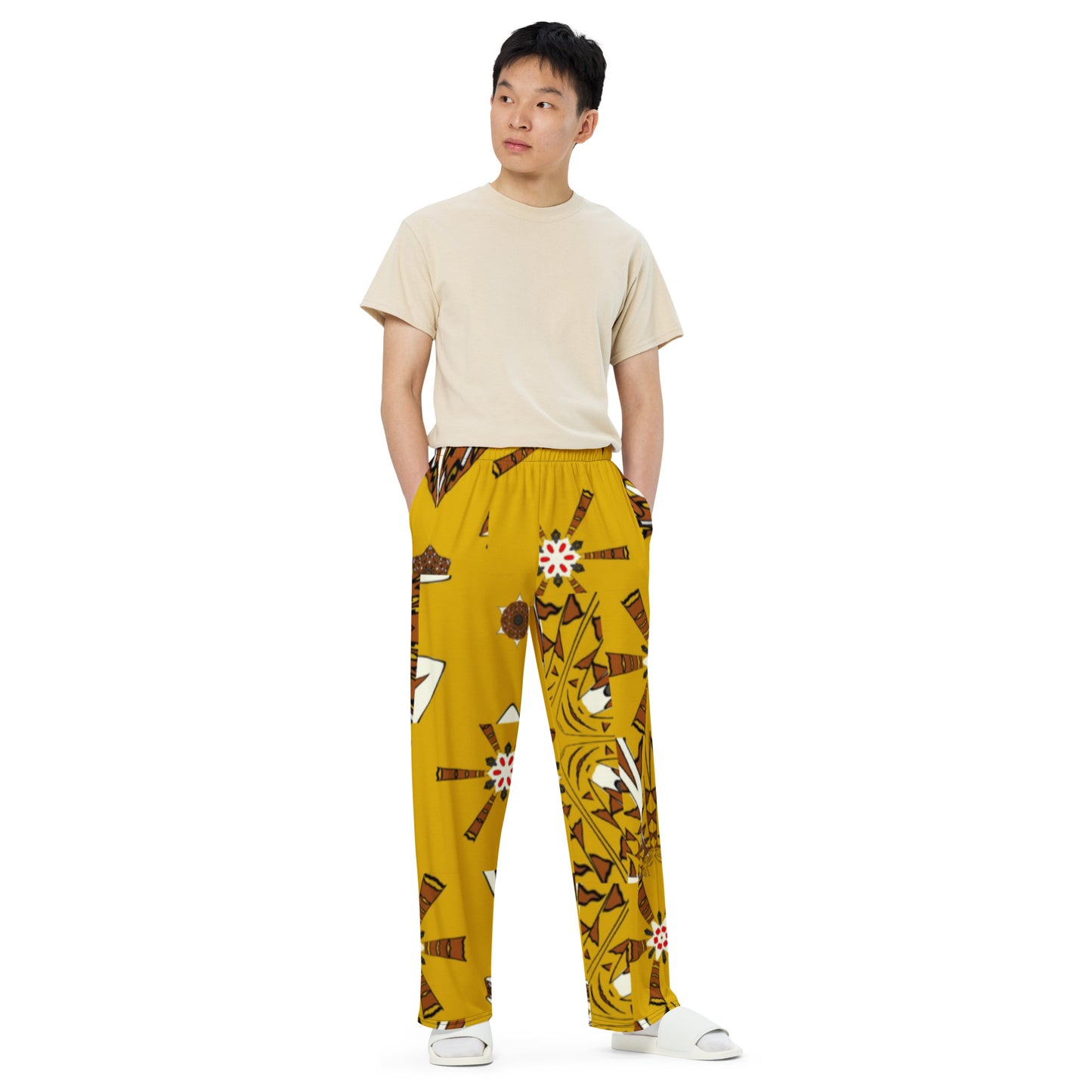 All-over print unisex wide-leg pants