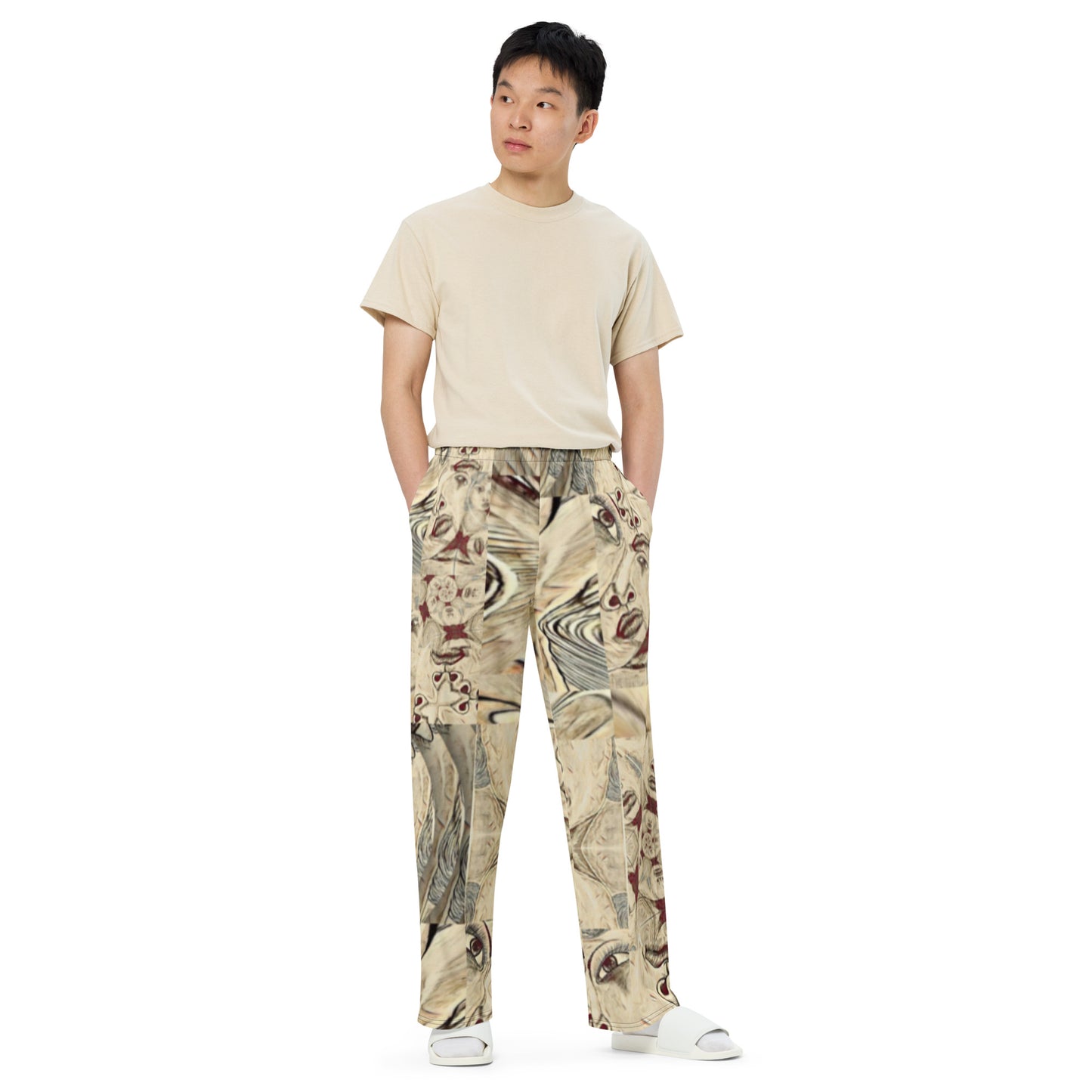 All-over print unisex wide-leg pants