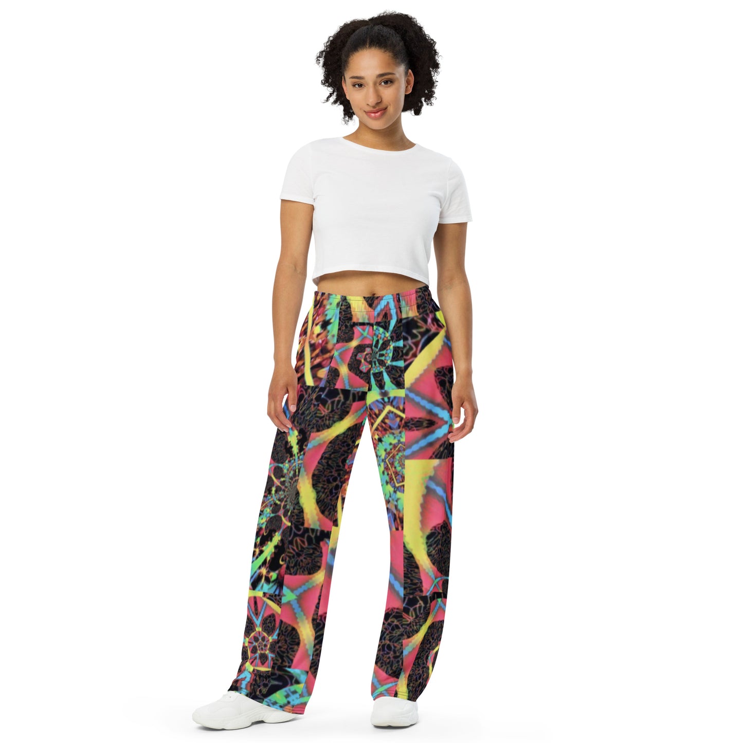 All-over print unisex wide-leg pants