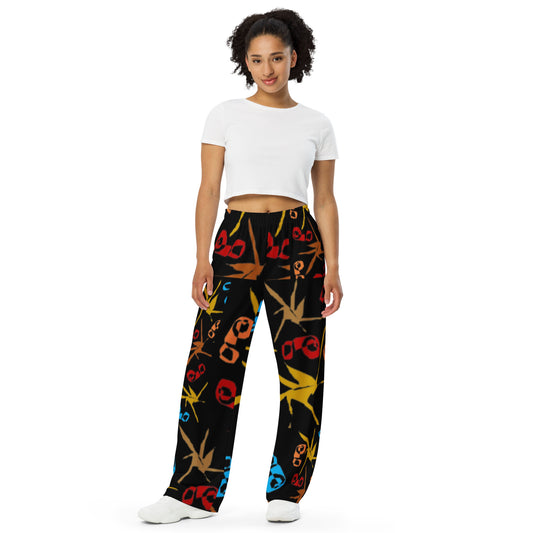 All-over print unisex wide-leg pants