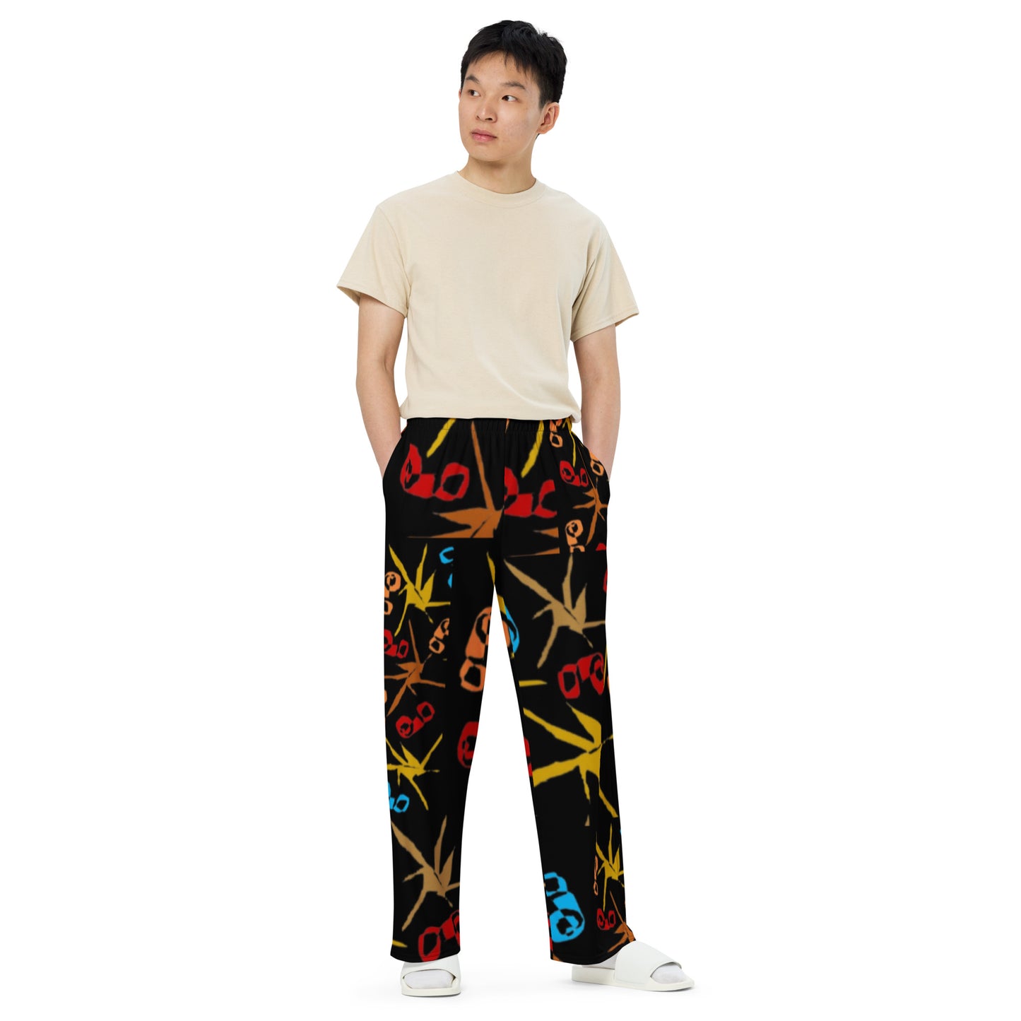 All-over print unisex wide-leg pants