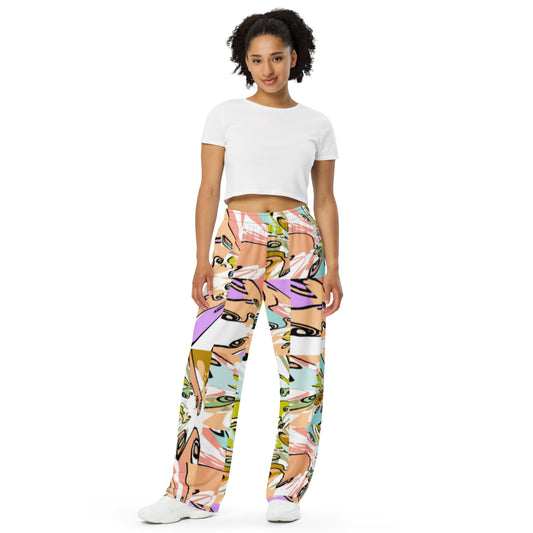 All-over print unisex wide-leg pants