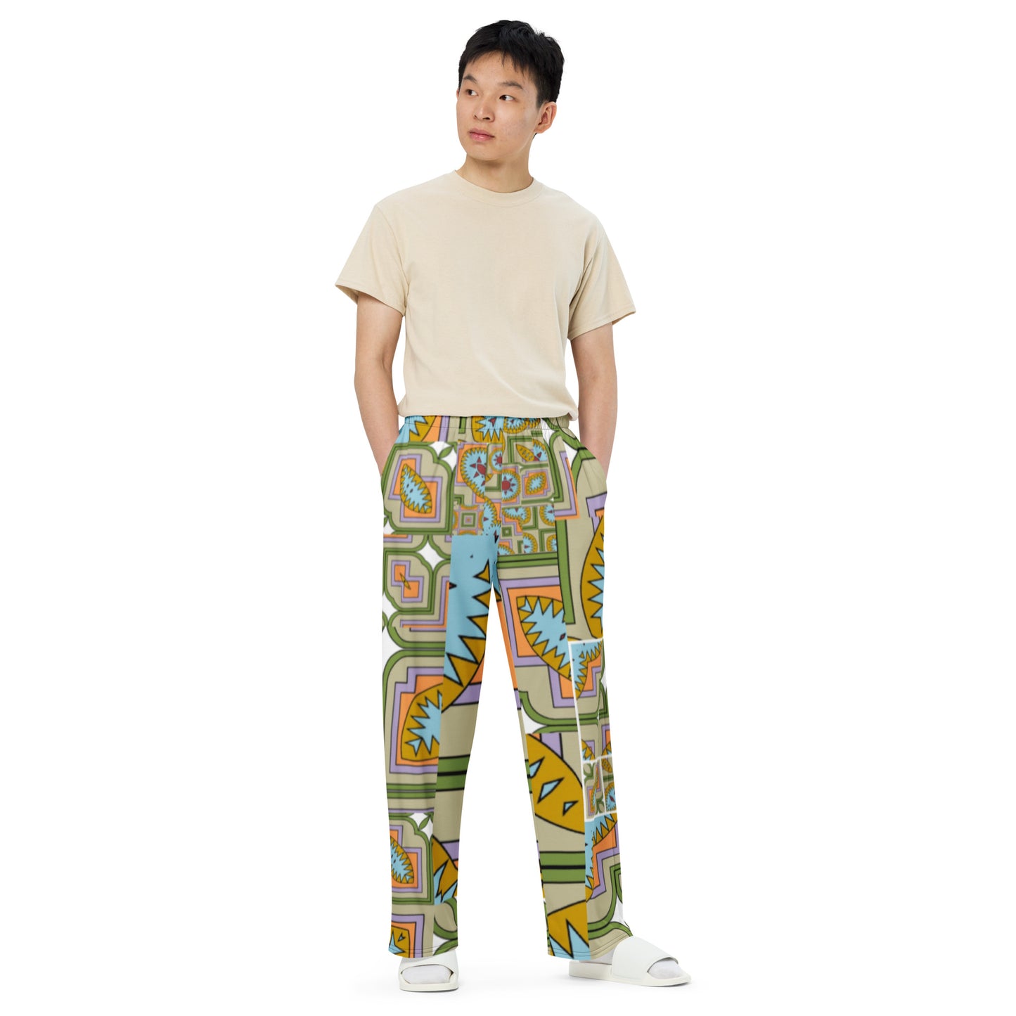 All-over print unisex wide-leg pants