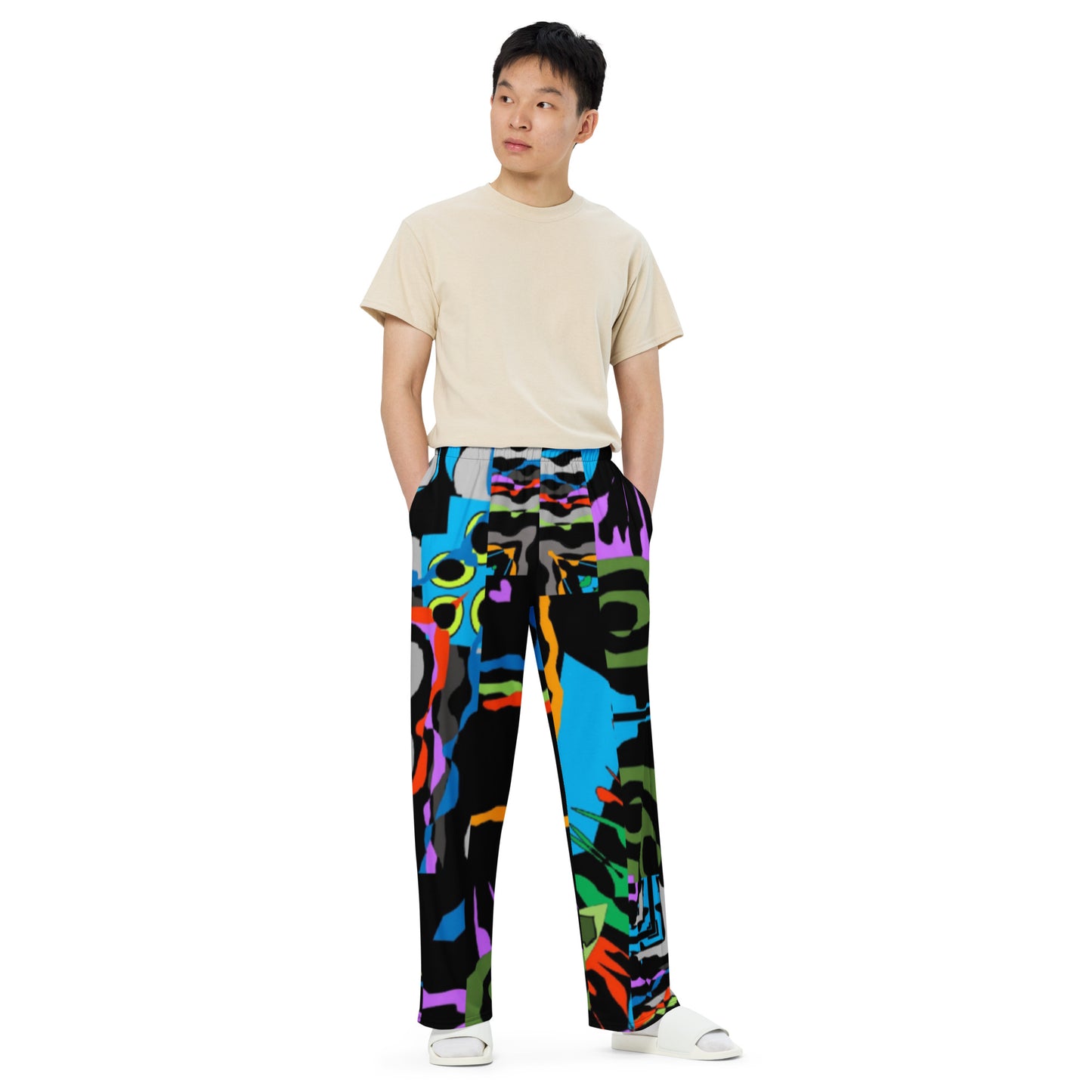 All-over print unisex wide-leg pants